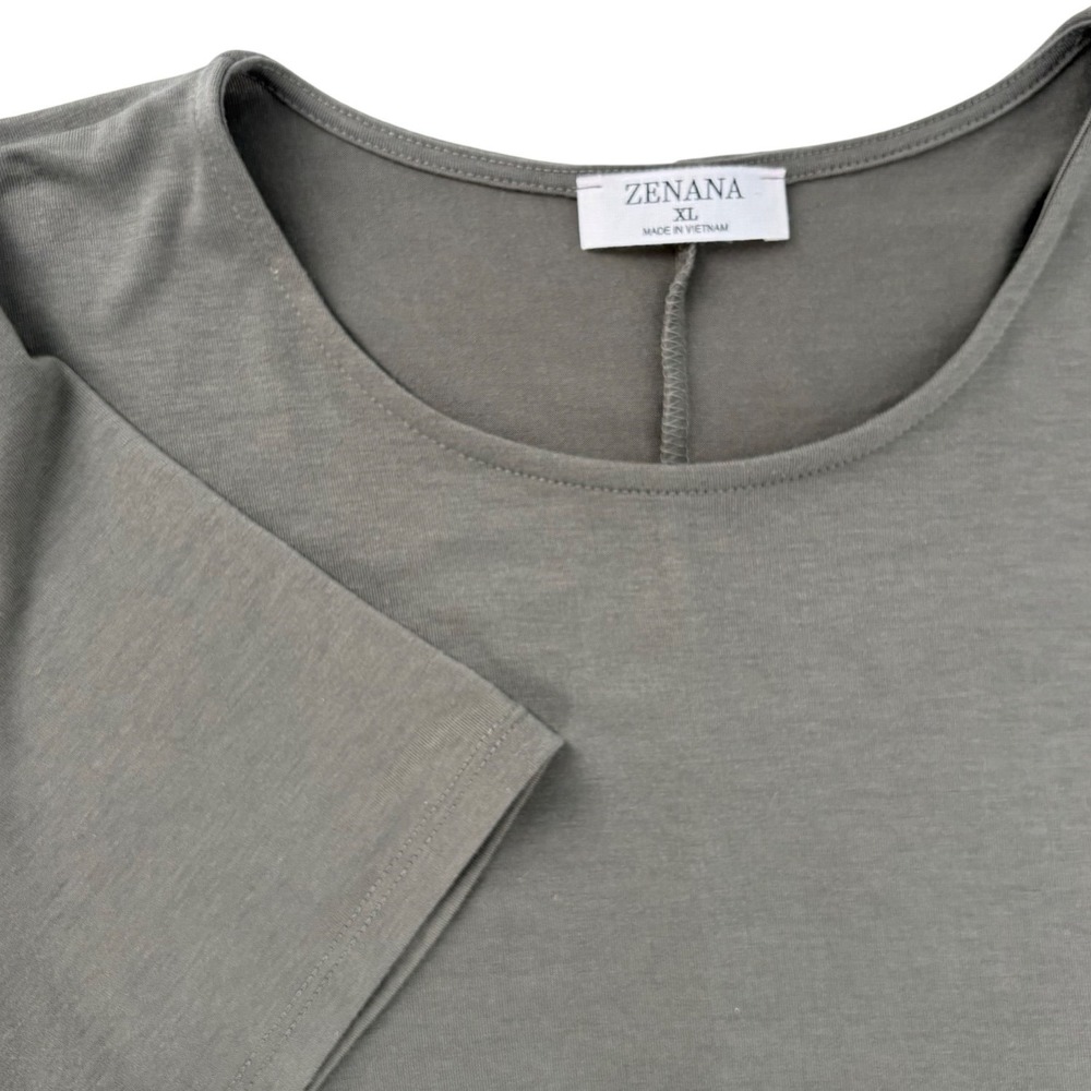Zenana Women XL Olive Green Short Sleeve Pocket T-Shirt Swing Dress RS-9943D4